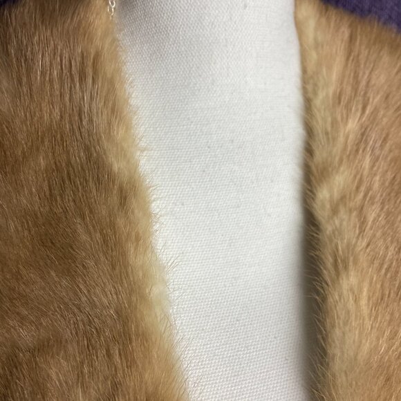 Vtg Beige Real Mink Fur Collar for Coat or Sweater/ Dress 43" L - Picture 3 of 8